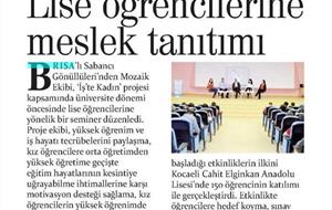  Lise Öğrencilerine Meslek Tanıtımı / İş'te Kadın